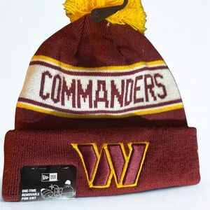 New Era Commanders Maroon and Gold Beanie